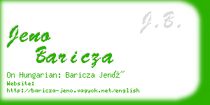 jeno baricza business card